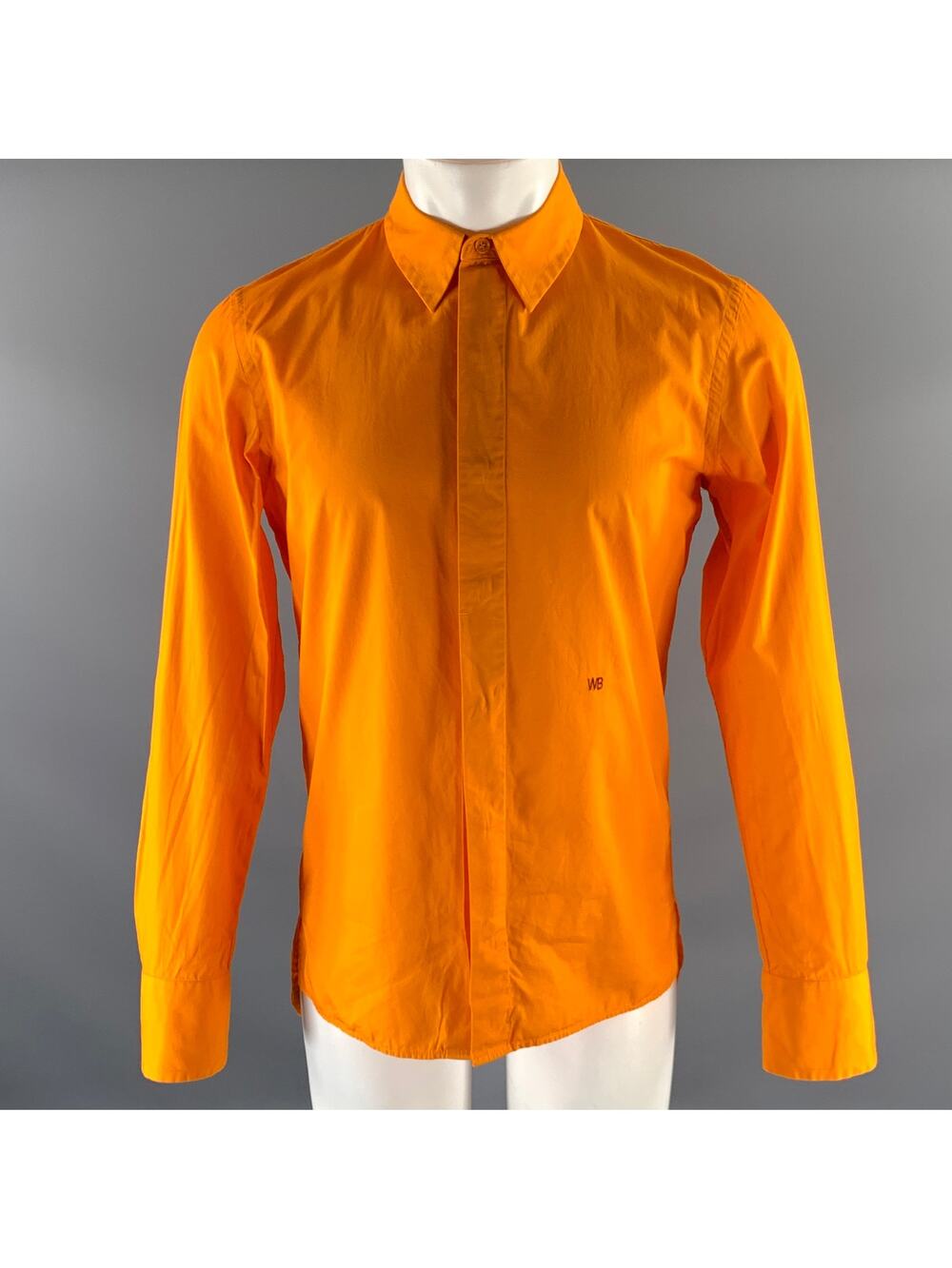 WALES BONNER Size S Orange Cotton Long Sleeve Shirt
